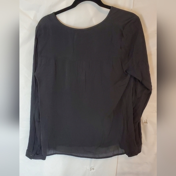 See U Soon By Anthropologie Size Medium Black Vneck Blouse - Picture 4 of 4